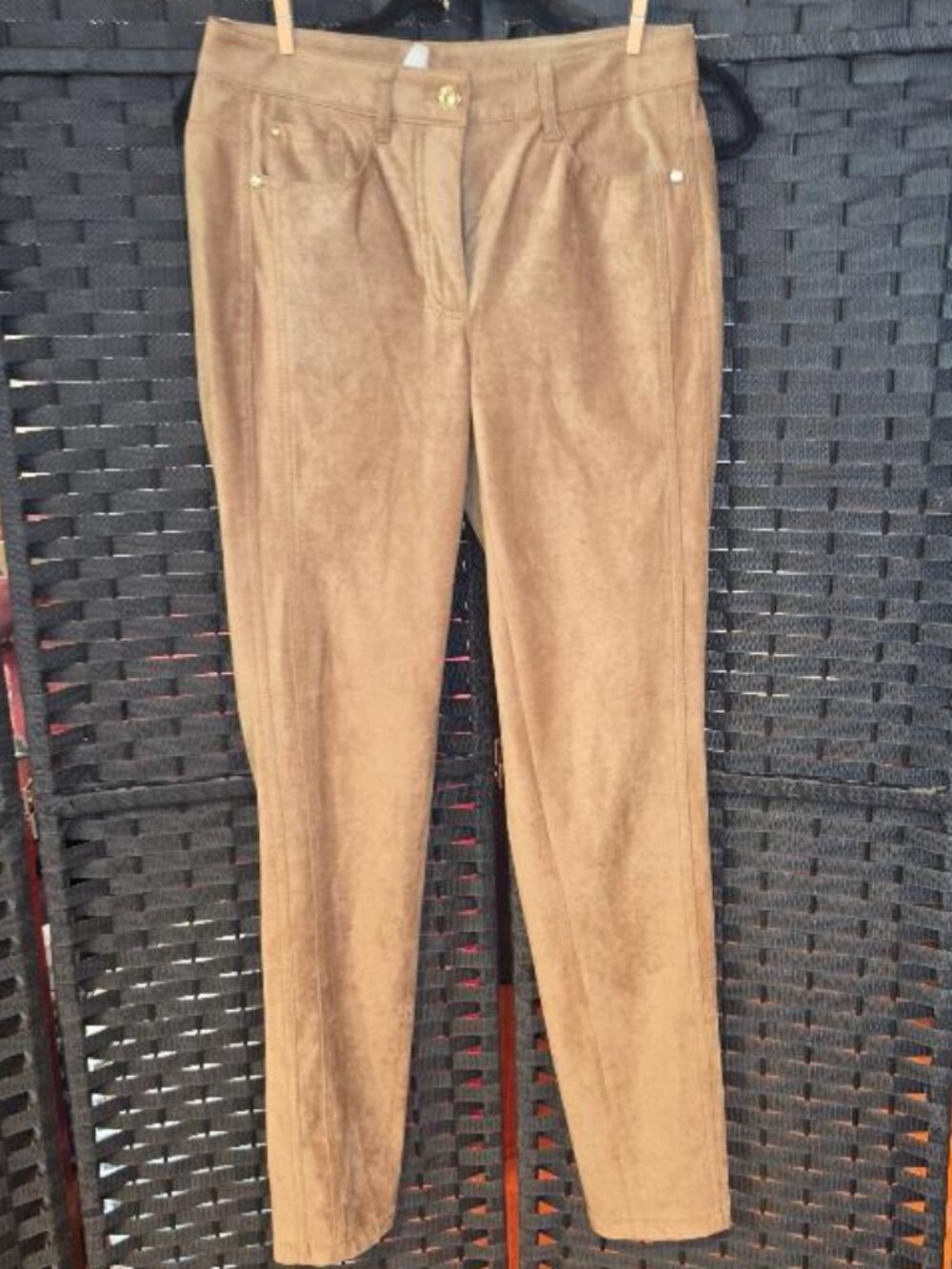 Basler Faux Suede Slim Leg Trousers
